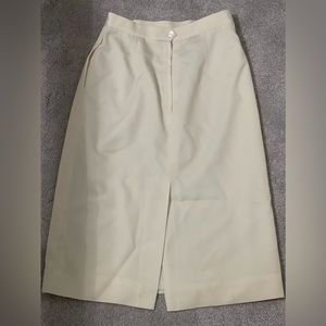 Christian Dior, White, Wool, Pencil Skirt